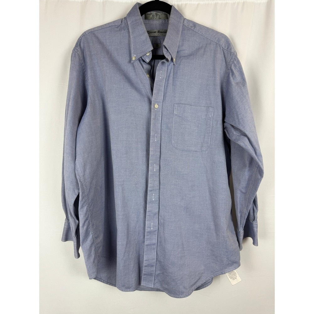 Roundtree & Yorke Vintage Oxford Button Down Long Sleeve Dress Shirt‎ Mens 16 32